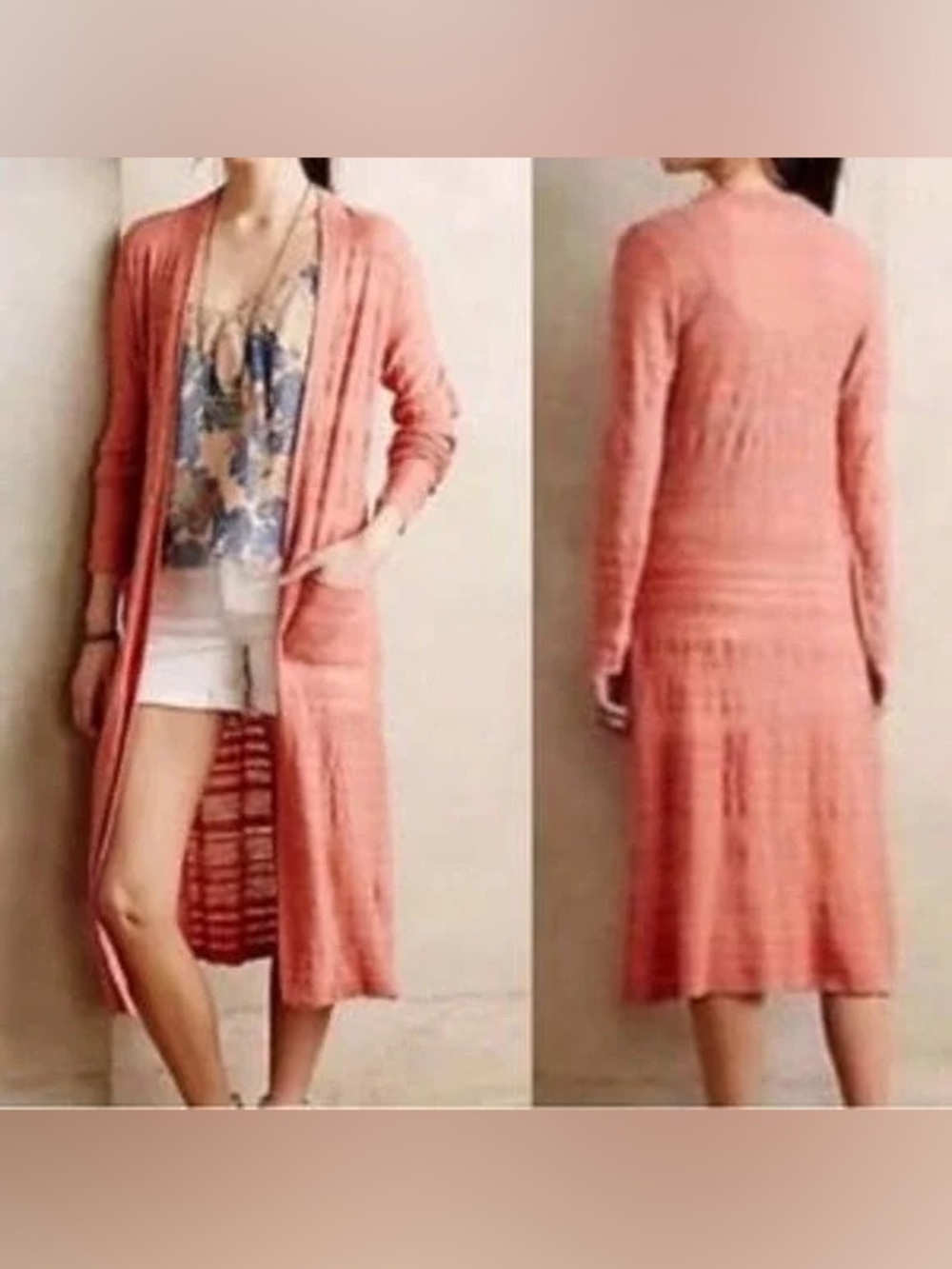 Anthropologie MOTH Long Open-Front Women's Cardigan Sweater Size Small